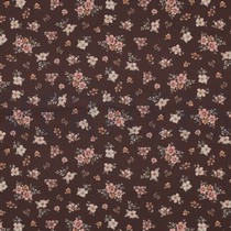 FEIN GEWEBTE BAUMWOLLPOPELINE DIGITAL BLUMEN BRAUN (thumbnail)