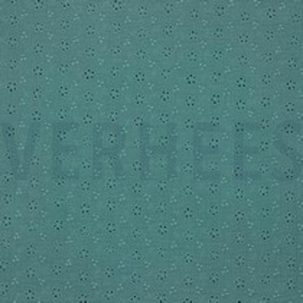 DOUBLE GAUZE EMBROIDERY BLOEMEN GROEN (thumbnail)