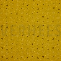 DOUBLE GAUZE EMBROIDERY BLOEMEN DONKERGEEL (thumbnail)