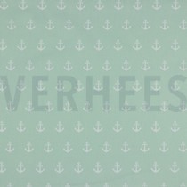 POPELINE DE COTON ANCRE MENTHE (thumbnail)