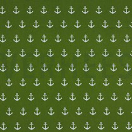 KATOENEN POPLIN ANKERS GROEN (thumbnail)