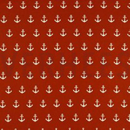 KATOENEN POPLIN ANKERS TERRACOTTA (thumbnail)