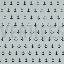 KATOENEN POPLIN ANKERS WIT / ZWART (thumbnail)