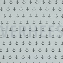 KATOENEN POPLIN ANKERS WIT / GRIJS (thumbnail)