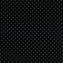 KATOENEN POPLIN KLEINE ANKERS ZWART (thumbnail)