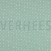 KATOENEN POPLIN KLEINE ANKERS MINT (thumbnail)