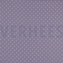 KATOENEN POPLIN KLEINE ANKERS LILA (thumbnail)