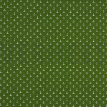 KATOENEN POPLIN KLEINE ANKERS GROEN (thumbnail)