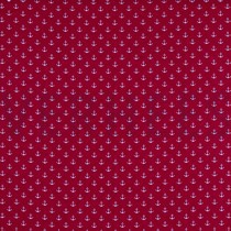 KATOENEN POPLIN KLEINE ANKERS KERSENROOD (thumbnail)