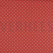 KATOENEN POPLIN KLEINE ANKERS KORAAL (thumbnail)