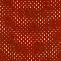 KATOENEN POPLIN KLEINE ANKERS TERRACOTTA (thumbnail)