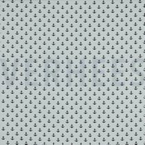 KATOENEN POPLIN KLEINE ANKERS WIT / ZWART (thumbnail)