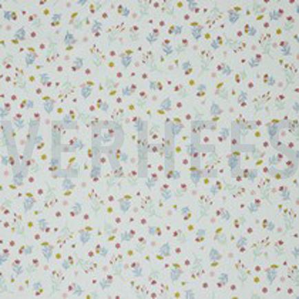 POPELINE DE COTON GLITTER FLEURS BLANC (thumbnail)