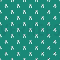 POPELINE DE COTON PIRATES VERT ÉMERAUDE (thumbnail)