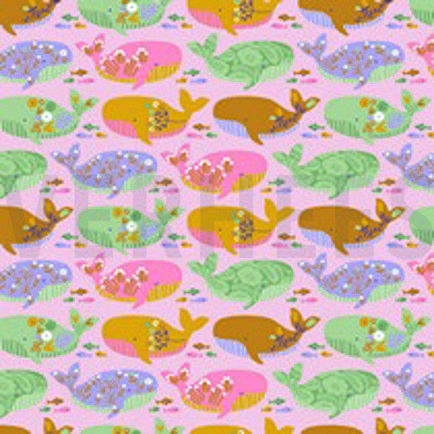 KATOENEN POPLIN GOTS PRACHTIGE WALVIS LICHTROZE/OUDROZE (thumbnail)