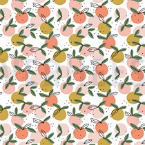 POPELINE DE COTON GOTS FRUITS PÊCHE BLANC (thumbnail)