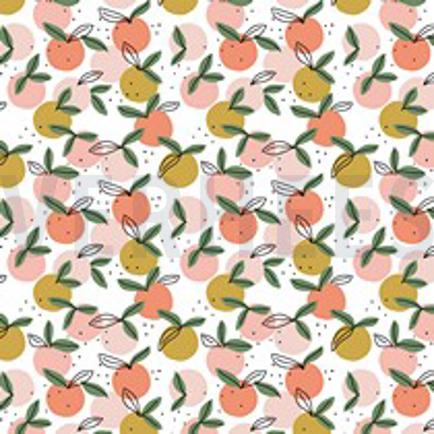 POPELINE DE COTON GOTS FRUITS PÊCHE BLANC (thumbnail)
