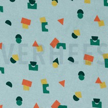 STRETCH TOWELLING SHAPES OLD BLUE (thumbnail)