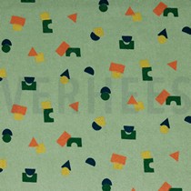 STRETCH TOWELLING SHAPES SAGE (thumbnail)