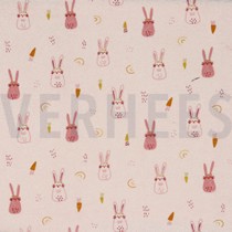STRETCH TOWELLING BUNNIES LIGHT ROSE (thumbnail)