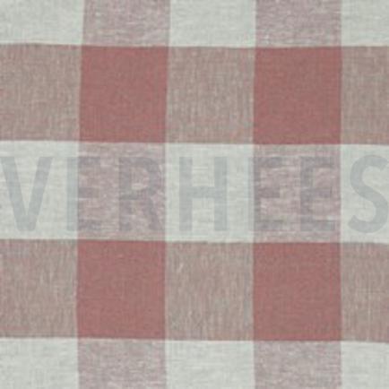 LINEN VISCOSE YARN DYED CHECKS OLD ROSE (thumbnail)