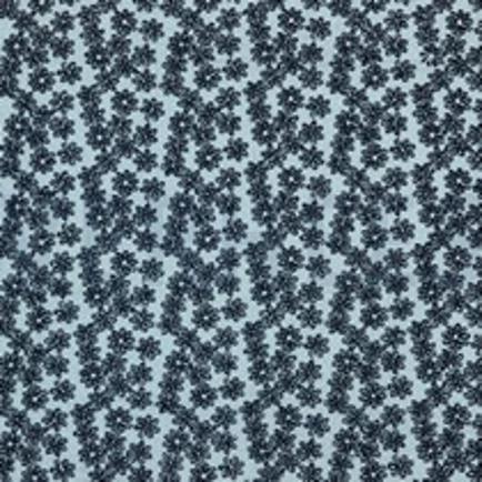 DOUBLE GAUZE GEKLEURDE EMBROIDERY LICHTBLAUW (thumbnail)