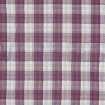 DOUBLE GAZE DE COTON DOUBLE FACE CARREAUX RAISIN (thumbnail)
