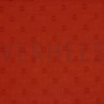 COTON JACQUARD POIS ROUGE BRIQUE (thumbnail)