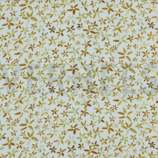 DOUBLE GAZE DE COTON FLEURS BLANC (thumbnail)