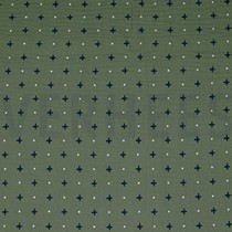 DOUBLE GAUZE CROSS AND DOTS MOSS GREEN (thumbnail)