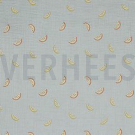 DOUBLE GAUZE GOTS MELOENEN LICHTGRIJS (thumbnail)