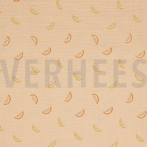 DOUBLE GAUZE GOTS MELONS LIGHT SALMON (thumbnail)