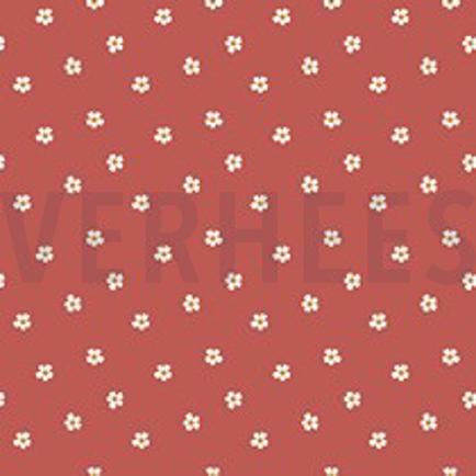 FRENCH TERRY BLOEMEN WARM KORAAL (thumbnail)