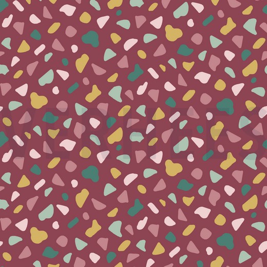 JERSEY GOTS GRAFIK PUNKTE HELL BEERENROT (thumbnail)