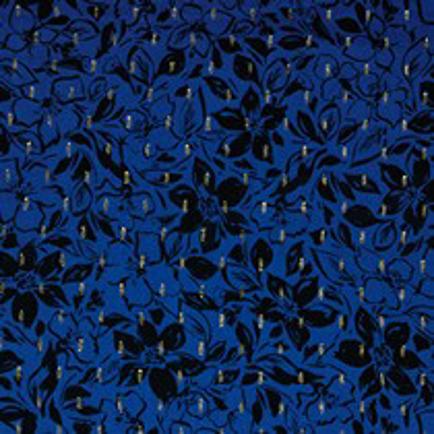 VISCOSE LUREX BLOEMEN KOBALTBLAUW (thumbnail)