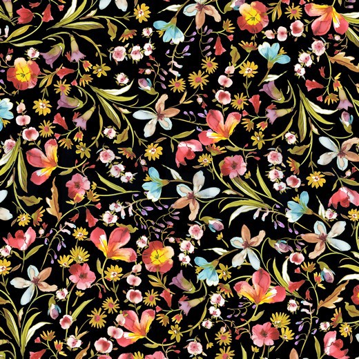 VISCOSE JERSEY DIGITAAL BLOEMEN ZWART (thumbnail)