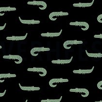 BAUMWOLLE POPELINE ALLIGATOREN SCHWARZ (thumbnail)