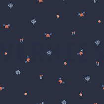 BAUMWOLLE POPELINE GOTS MEERESLEBEN MARINEBLAU (thumbnail)