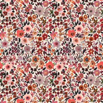 FINE POPLIN DIGITAL FLEURS ECRU (thumbnail)