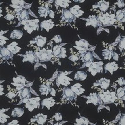 CHIFFON FLEURS NOIR/BLEU CLAIR (thumbnail)