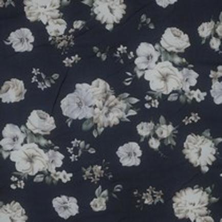 CHIFFON BLUMEN MARINEBLAU (thumbnail)