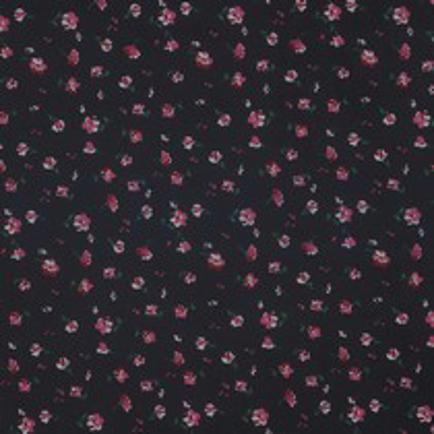 CHIFFON BLUMEN MARINEBLAU (thumbnail)