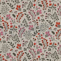 COATED CANVAS LINEN LOOK FLOWERS PINK (thumbnail)