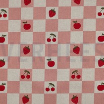 COATED CANVAS LINEN LOOK CHECKS PINK (thumbnail)
