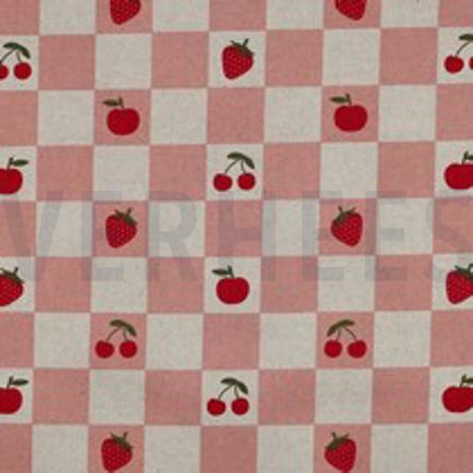 COATED CANVAS LINNENLOOK RUITEN ROZE (thumbnail)