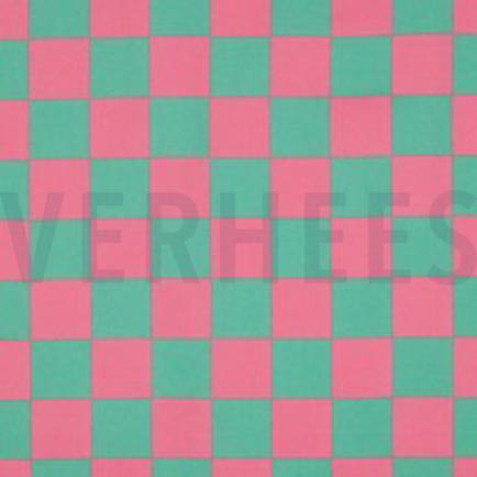 COTON ENDUIT CARREAUX VERT/ROSE (thumbnail)
