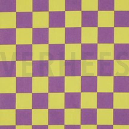 COTON ENDUIT CARREAUX JAUNE/VIOLET (thumbnail)