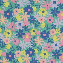 BESCHICHTETE BAUMWOLLE BLUMEN GRÜN (thumbnail)