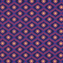 BESCHICHTETE BAUMWOLLE BLUMEN MARINEBLAU (thumbnail)