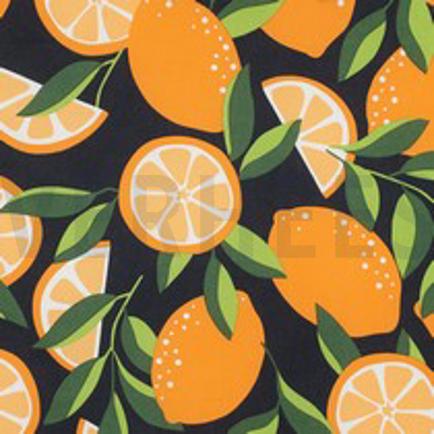 COTON ENDUIT CITRONS BLEU MARINE (thumbnail)